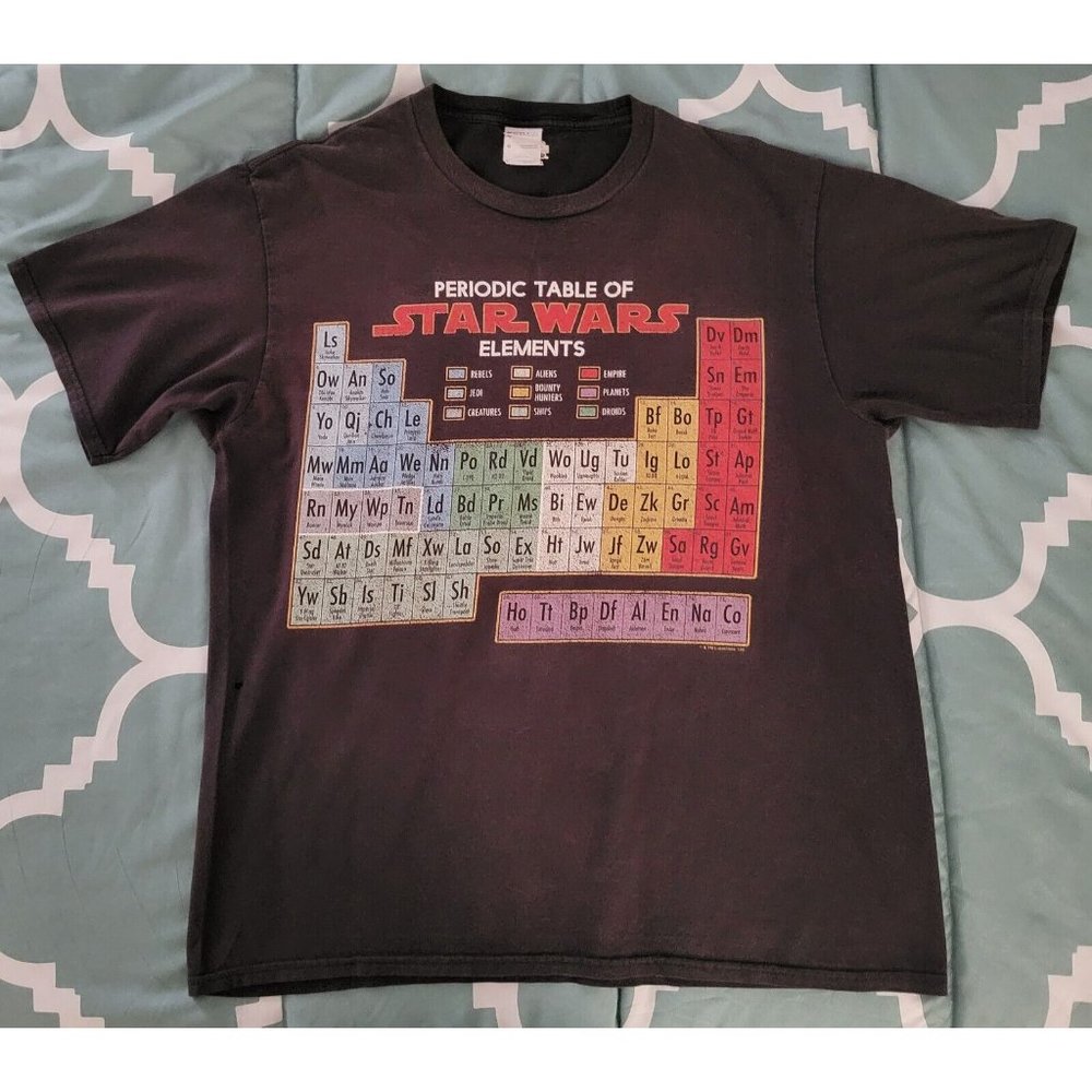 Star Wars Periodic Table T Shirt Black Size Large
